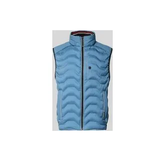 Regular Fit Steppweste mit Kapuze im Kragen, Blau, XXL