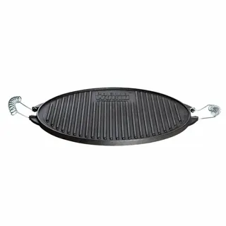 Paella World Gusseisen-Grillplatte Ø 25 cm mit Edelstahl-Griffen