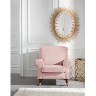 Home Affaire Sessel Rennes Baumwollmix 90 x 90 x 93 cm Rosa mit Rollen