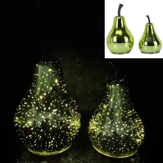Online Fuchs 2 Birnen aus Glas mit LED-Beleuchtung und Timerfunktion - Dauerleuchten oder Funkeleffekt wählbar - als Deko für Garten, Terrasse, Balkon oder im Wohnbereich - Sommer, Herbst