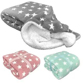 heimtexland Sterne Kuscheldecke 150 x 200 cm Anthrazit