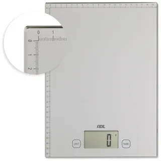 ADE Küchenwaage XXL Brief- und Paketwaage, mit aufgedrucktem Lineal, für große Mengen bis 20 kg silberfarben