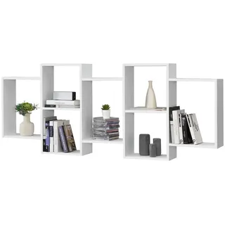 [en.casa] Wandregal Jessheim 161 x 18 x 65 cm Weiß