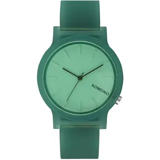 KOMONO Mono Glow Damen Automatikuhr in Türkis mit türkisfarbenem Silikonarmband