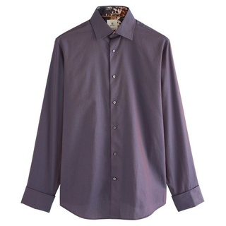 Next Langarmhemd Regular Fit Hemd mit Besatz und Doppelmanschetten (1-tlg) lila 37 (Normallänge)