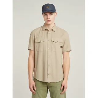 G-Star Slim Fit Kurzarmhemd Beige XS