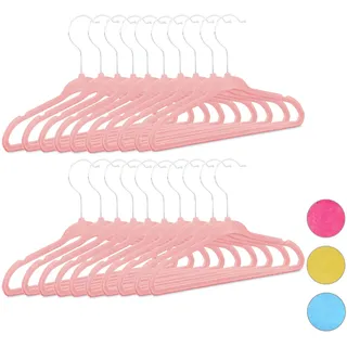 Relaxdays Kleiderbügel Set Kunststoff Rosa 20 St.