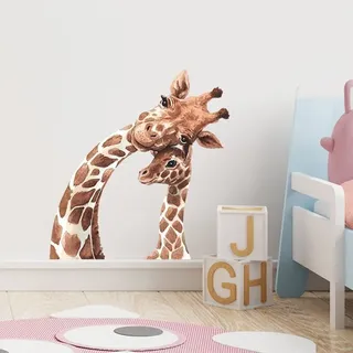 Dschungeltier-wandtattoos, Giraffen-wandaufkleber, Safari-giraffen-wanddekoration Für Kinderzimmer, Babyzimmer, Kinderzimmer, Wohnzimmer