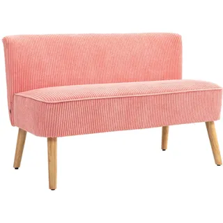 Homcom 2-Sitzer Sofa Cord-Optik Rosa