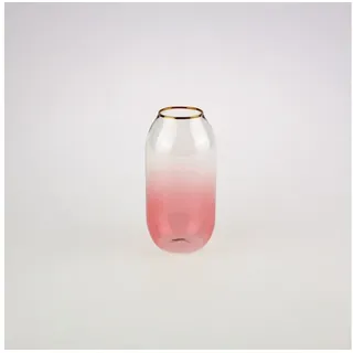 Werner Voß Dekovase Vase Aura, klar/rosa m. Goldrand, Glas, 8x15 cm (1 St) rosa