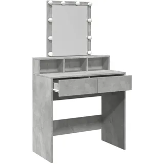 vidaXL Schminktisch mit LED-Beleuchtung Betongrau 80x41x144,5 cm