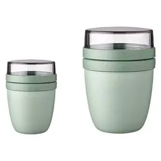 Mepal | Lunchpot Ellipse Duo Pack | Praktischer Müslibecher, Joghurtbecher, To Go Becher | Geeignet für Tiefkühler, Mikrowelle & Spülmachine | Nor