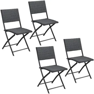 CASARIA Klappstuhl Rom 59 x 59 x 108 cm schwarz 4 St.