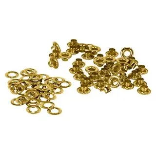Böttcher-AG Ösen mit Scheiben, Ø 5 mm, Länge 5 mm, gold, 100 Stück