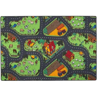 Snapstyle Bauernhof Kinderteppich 100 x 100 cm Mehrfarbig