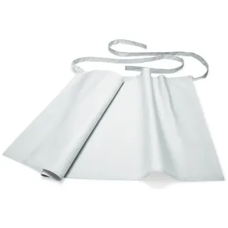 Bistroschürze aus 100 % Baumwolle - waschbar bis 60 °C, in zwei Größen (Größe 1 - Abm.: 95 x 50 cm, Größe 2 - Abm.: 95 x 100 cm) und in 3 unterschiedlichen Farben: Weiß, schwarz oder bordeaux (A1 - Abm.: 95 x 50 cm, Weiß)