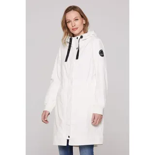 Soccx Parka SOCCX, Damen, Gr. XXL, weiß, Web, Material: 100% Polyamid, Futter: 100% Polyester, regular fit lang, eingesetzt Rippbündchen, Jacken Parka, mit Rippbündchen im Ärmel