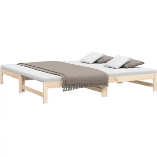 vidaXL Tagesbett Ausziehbar Sofa Gästebett Sofabett Bett Bettsofa Holzbett Schlafsofa Ausziehbett Bettgestell 2X(80x200) cm Massivholz Kiefer