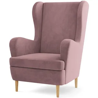 vidaXL Ohrensessel Rosa Samt 64 x 96 x 90 cm Rosa
