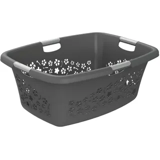 Rotho Wäschekorb Flowers 50, Anthrazit