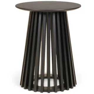 BURI Gartentisch Beistelltisch 50x40cm rund schwarz Couchtisch kleiner runder Tisch schwarz