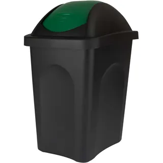 Mülleimer 30l schwarz grün eckig Schwingdeckel Küche Trash Bin Gelber Sack