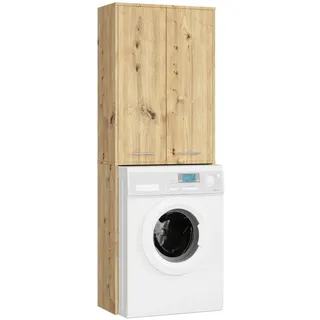 Akord Waschmaschinenschrank, Eiche Artisan, Holzwerkstoff, 4 Fächer, Rechteckig,Rechteckig, 64x180x30 cm Badezimmer, Badezimmerschränke, Waschmaschinenschrank