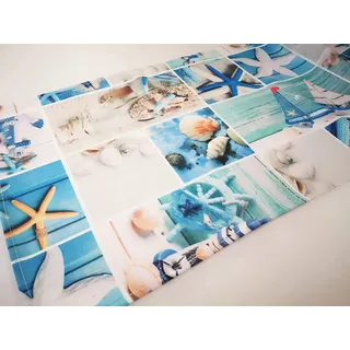 homestyle4you Tischläufer Maritim blau weiß Meer (85x85)