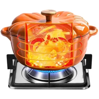 Simmertopf Kürbis, Kürbistopf, Kürbis Design Emaille Gusseisen Bräter, Tiefer Antihaft Suppentopf, Sogar Heizung Des Universellen Küchentopfs Für Eintopf, Für Backofen Mikrowelle Induktionsherd