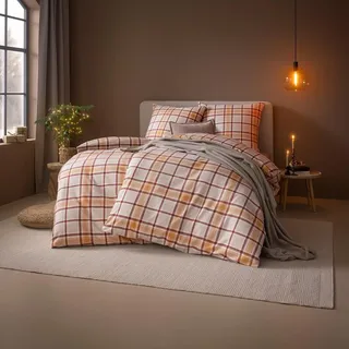 Estella Kuschelflanell Bettwäsche Celestia leinen 140x200 cm + 70x90 cm - gelb;beige