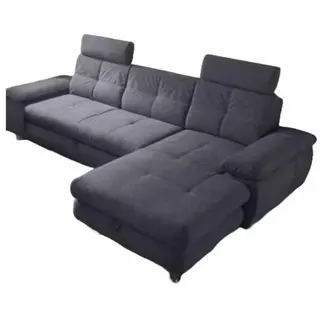 ed exciting design Alba Ecksofa, 274x177 cm, Anthrazit, Ausführung:Rechts - Grau