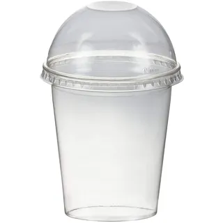 VEPATIM 150 Smoothiebecher Dessertbecher + Domdeckel ohne Öffnung 300 ml Ø9 | Füllinhalt: 300 ml | Inkl. Premium-Domdeckel ohne Öffnung | Auslaufsicher (schnappt fest zu)