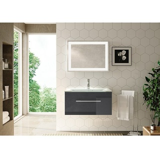 Camargue Stella Badmöbel-Set G81G11  (80 cm, Grafit, Hochglanz)
