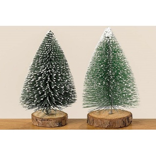 BOLTZE GRUPPE GmbH Künstlicher Weihnachtsbaum Deko-Baum 2er-Set H16cm Holz grün grün