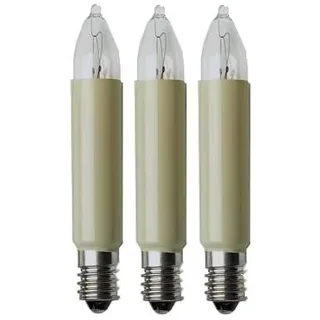 EGB Kleinschaftkerzen 23V/3W E10 Weihnachtskerzen Set - perfekt als Weihnachtsbaumkerzen, Schwibbogen Beleuchtung und Weihnachtsdeko Kerzen, 3er Blister
