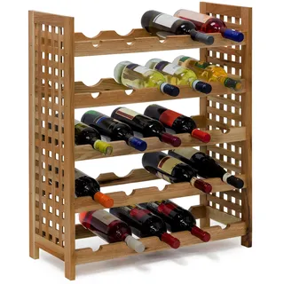 Relaxdays Weinregal 73 x 63 x 25 cm Walnuss