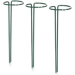 com-four Rankgitter Blumen- und Staudenhalter 35cm - Strauchstütze rund, 3 St., Buschstütze für Blumen, Rankengewächse und Stauden