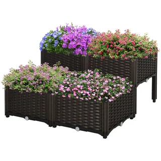 Outsunny Hochbeet 40 x 40 x 38 cm Braun