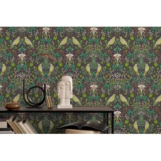 Marburg Vliestapete Floral Ornamente Blumen Ranken Vögel 10,00 m x 0,64 m 47621