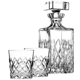 ARNSTADT KRISTALL Karaffe Exklusives Whisky Geschenk für Männer - Kristallkaraffe + 2 Whiskygläs, (3-tlg)