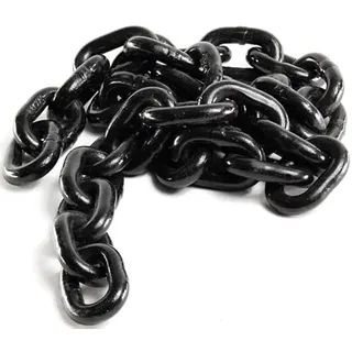 Alfa Logistik Stahlkette Meterware 13mm, 1m Länge - Metallkette Schwarz - Eisenkette Kohlenstoffstahl - Meterware Kette Schwarz - Ankerkette, Wäschekette, Schwenkkette, Güteklasse 8