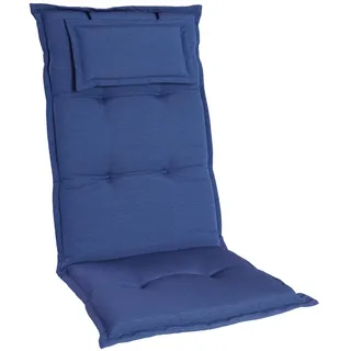 Homeoutfit24 Gartenstuhlauflagen Hochlehner - 2er Set– Extra Dick 6,5 cm – Kopfpolster – Oeko-TEX – Outdoor geeignet – Blau – Made in EU
