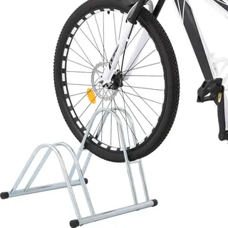 vidaXL Fahrradständer für 2 Fahrräder Freistehend Verzinkter Stahl