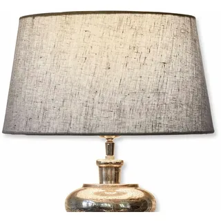 LOBERON Lampenschirm Anfor, lichtdurchlässig, für Tisch- oder Stehlampen geeignet, passend für E27-Fassungen, Wohn-Accessoire, Eisen, Leinen, taupe