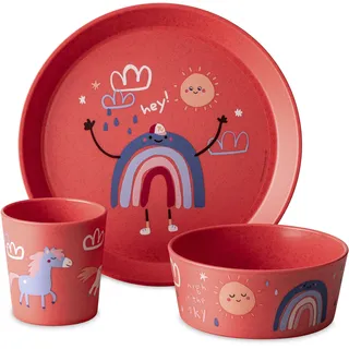 Koziol Kids Kindergeschirr Set 3-tlg. organic red DREAMS