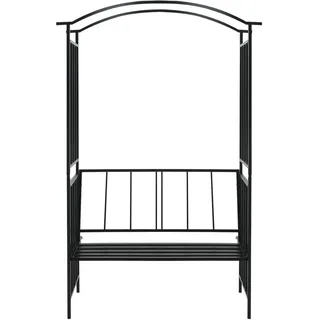 vidaXL Rosenbogen mit Bank 128 x 50 x 207 cm Schwarz