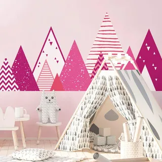 Ambiance-Sticker Wandaufkleber für Kinder, Riesen-Dekoration, skandinavische Berge für Kinderzimmer, Mika, 45 x 180 cm, 1 Stück