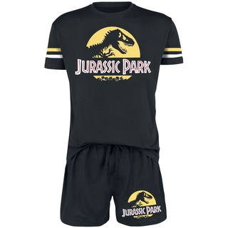 Jurassic Park Schlafanzug - Logo - S bis 3XL - für Männer - Größe XL - schwarz  - EMP exklusives Merchandise! - XL