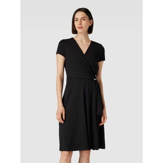 Knielanges Kleid mit V-Ausschnitt Modell 'KARLEE', Black, 46