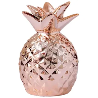 Spardose Keramik Ananas Sparschwein Geld Sparen Box Kreative Gold Dekoration Hause Desktop Handwerk Ornament(Rose Gold)